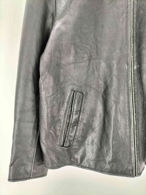 アイゾッド IZOD 裏地キルト 肩パッド ジップアップ レザー ジャケット メンズ import:L